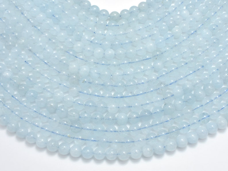 Aquamarine Beads, 6mm, Round Beads , 15.5 Inch, Full strand, Approx. 64 beads, Hole 1mm, A quality 123054008 image 5