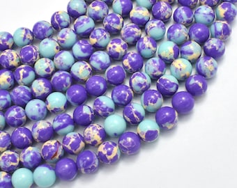 Spicy Jasper Beads, Plum Blossom Jasper, Round, 8mm (8.5mm), 15