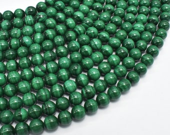 Natural Malachite Beads, 6mm (6.5mm), Round Beads, 15.5 Inch, Full strand, Approx 60-64 beads, Hole 0.8mm, AA quality (312054006)