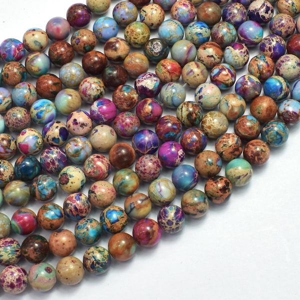 Impression Jasper-Red & Purple 6mm Round Beads, 15 Inch, Approx. 62 beads, Hole 1mm (281054045)