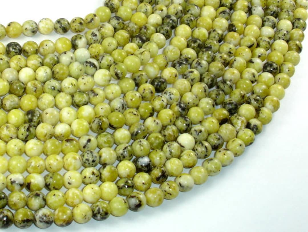 Yellow Turquoise Beads, 6mm Round Beads, 15.5 Inch, Full Strand, Approx