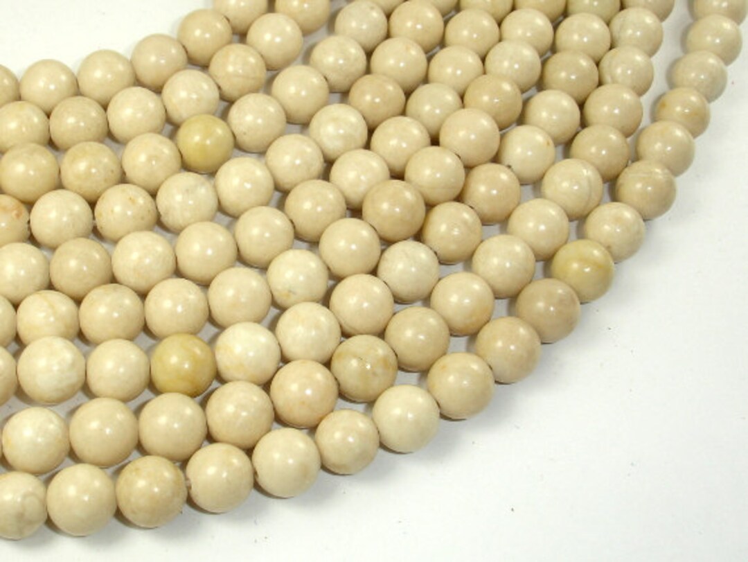 White Fossil Jasper Beads 8mm 8.5mm Round Beads 15 Inch Etsy