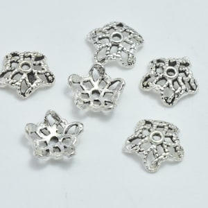 20pcs 925 Sterling Silver Bead Caps-Antique Silver, 6x2mm Flower Bead Caps, Hole 0.8mm (007902028)