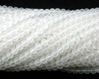 Matte Clear Quartz Beads, 4mm(4.1mm) Round Beads, 15.5 Inch, Full strand, Approx 98 beads beads, Hole 0.8mm (198054024)