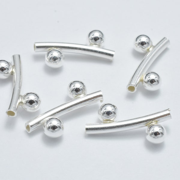 Sterling Silver Tube Beads Etsy