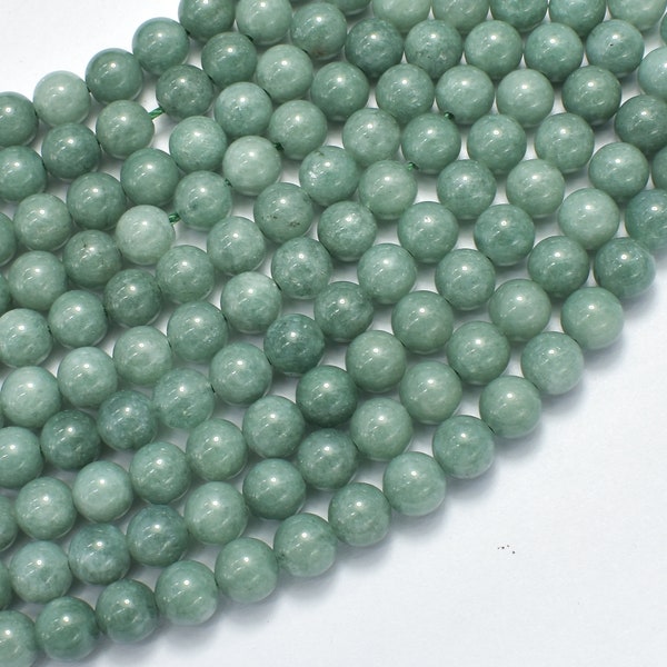 Malaysia Jade Beads- Burma Jade Color, 6mm Round, 15 Inch, Approx. 62 beads, Hole 1mm (211054179)