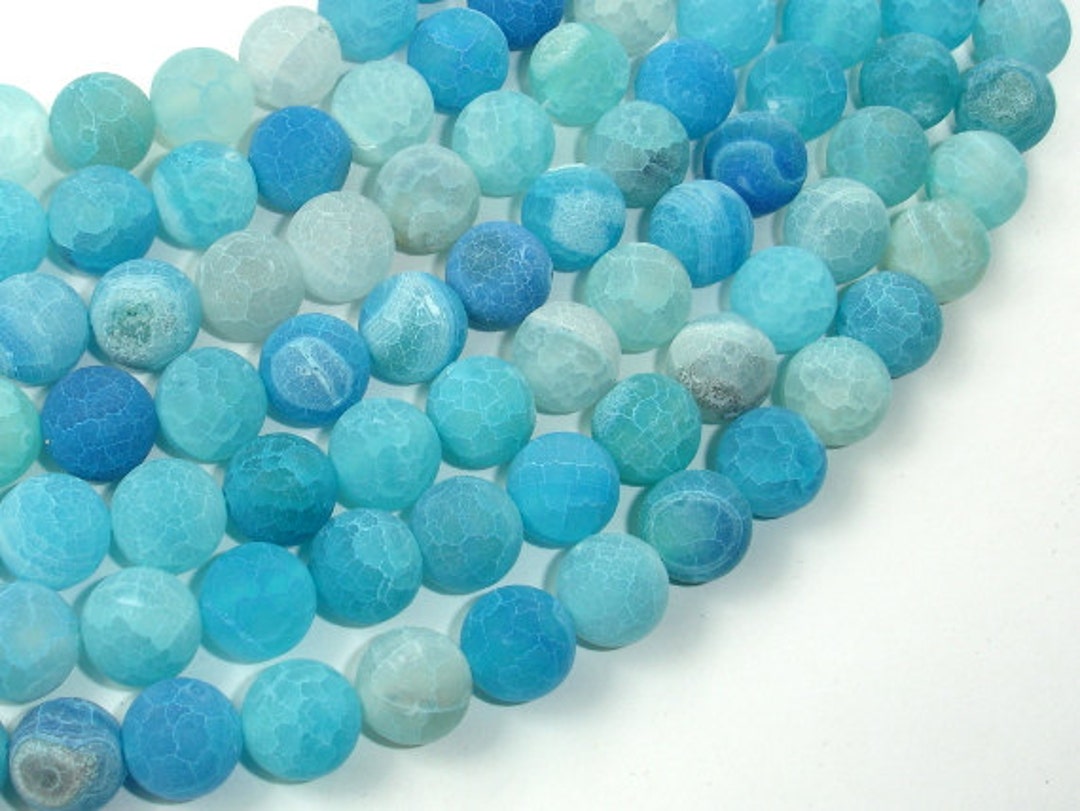 10mm Blue/Black Dyed Agate Beads-0504-09