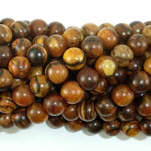 Vietnam Qinan Sandalwood Beads, 8mm(8.3mm) Round Beads, 32 Inch, Full strand, Approx 108 Beads, Mala Beads (011738002)