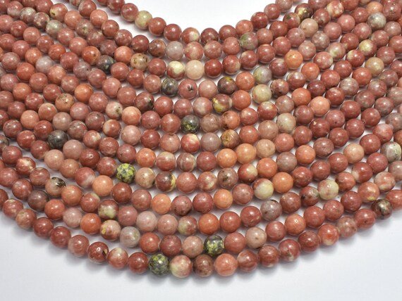Spicy Jasper Beads, Plum Blossom Jasper, Round, 8mm (8.5mm), 15