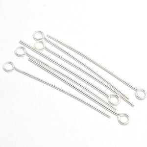20 stuks 925 sterlingzilveren oogpin 30 mm 0,5 mm (24-gauge), gat 1,8 mm (007912010)