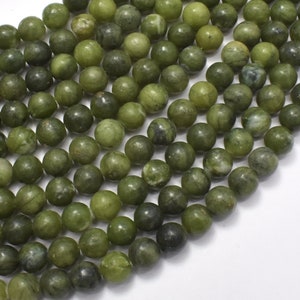 Jade Beads, 6mm (6.6mm) Round Beads, 14.5 Inch, Full strand, Approx. 59 beads, Hole 1mm (287054051)