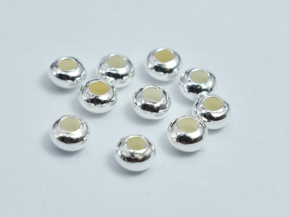 Sterling Silver 925 Rondelle Spacers Beads 3mm with hole 1mm