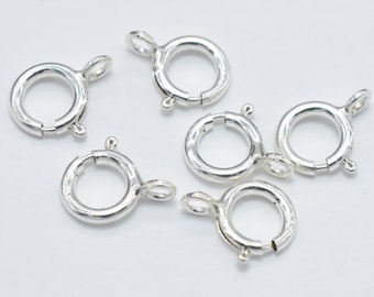 10pcs 925 Sterling Zilveren Spring Ring Sluiting, 5.5mm Rond, met 3mm Ring (007904010)