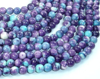 Rain Flower Stone- Blue Purple 6mm (6.5mm) Round Beads, 15.5 Inch, Full strand, Approx. 62 beads, Hole 1mm, A quality (377054031)