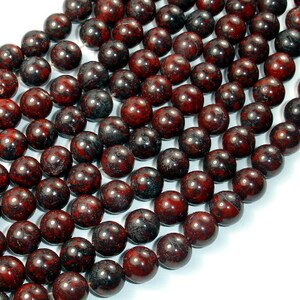Brecciated Jasper Beads, Round, 8mm (8.5 mm), 15.5 Inch, Full strand, Approx. 46 beads, Hole 1 mm (334054006)