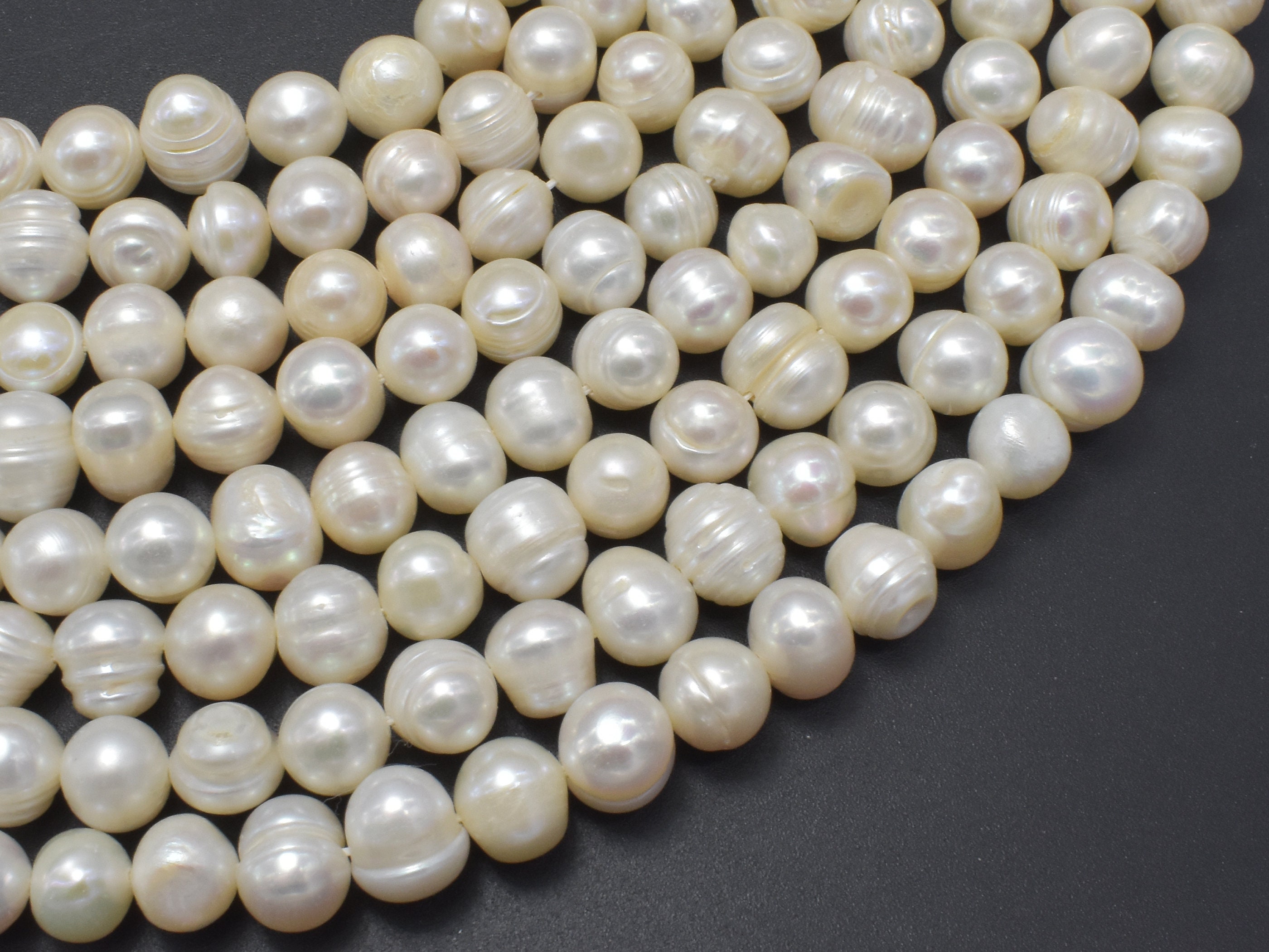 Rice Pearl Beads 5 to 7mm long and approx. 4mm wide, Fresh Water Natural Pearl  Strands 13.5inch Long, Wholesale rates, Bulk Pricing options