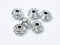 6pcs 925 Sterling Silver Beads-Antique Silver, 5mm Rondelle Beads, Spacer Beads, 5x2.4mm Hole 1.4mm (007903010)