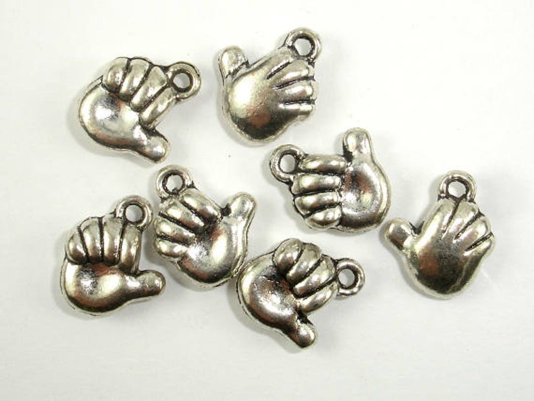 Hand Charms, Zinc Alloy, Antique Silver Tone, 10x13 Mm, 20