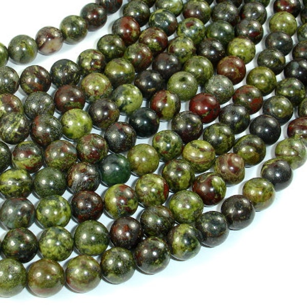 Dragon Blood Jasper, 8mm (8.5mm) Round Beads, 15.5 Inch, Full strand, Approx. 46 beads, Hole 1mm, A quality (495054003)