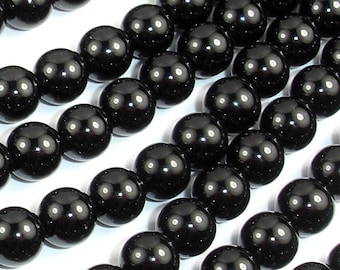 Black Onyx 6mm Round Beads, 15.5 Inch, Full strand, Approx. 64 beads, Hole 1mm, AA quality (140054002)