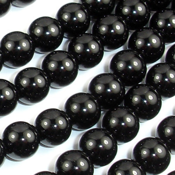 Black Onyx 6mm Round Beads, 15.5 Inch, Full strand, Approx. 64 beads, Hole 1mm, AA quality (140054002)