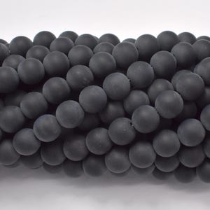 Matte Black Onyx 8mm Round Beads, 15.5 Inch, Full strand, Approx. 48 beads, Hole 1mm, A quality (140054014) image 2