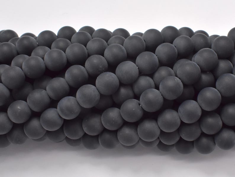 Matte Black Onyx 8mm Round Beads, 15.5 Inch, Full strand, Approx. 48 beads, Hole 1mm, A quality (140054014) image 2