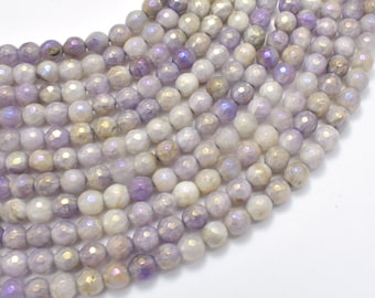 Mystic Coated Lavender Amethyst 6mm Faceted Round Beads, AB Coated, 15 Inch, Full strand, Approx. 62 beads, Hole 1mm (115025015)