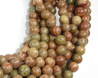 Saturn Jasper Bead, 8mm (8.7 mm) Round Beads,15.5 Inch, Full strand, Approx 46 beads, Hole 1 mm, A quality (398054002)