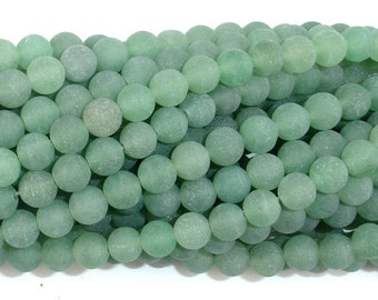 Matte Green Aventurine Beads, 6mm (6.4 mm), Round Beads, 15.5 Inch, Full strand, Approx 62 beads, Hole 1mm, A quality (249054011)