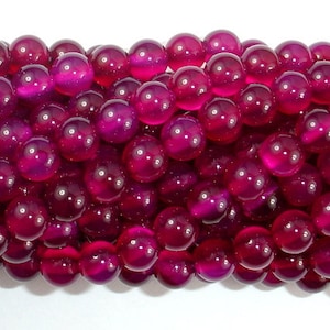 Fuchsia Agate Beads, 6mm, Round, 15 Inch, Full strand, Approx. 63 beads, Hole 1mm, A+ quality (122054014)