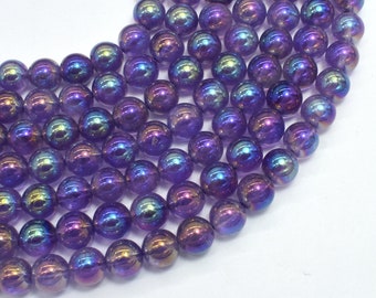 Mystic Coated Amethyst 8mm Round Beads, 15 Inch, Approx. 49 beads, Hole 1mm (115054070)