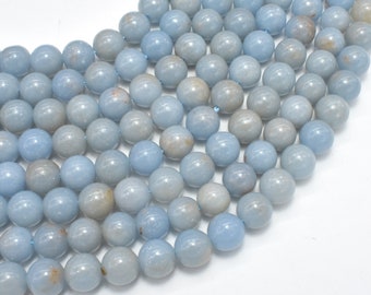 Angelite Beads, 8mm Round Beads, 15.5 Inch, Full strand, Approx 49 beads, Hole 1mm (117054009)