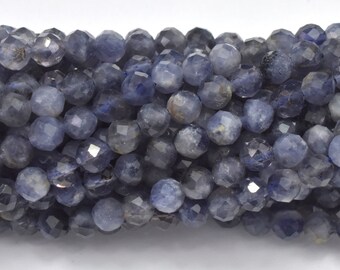 Iolite Beads, 4mm, Micro Faceted Round, 15.5 Inch, Full strand, Approx. 100 beads, Hole 0.6mm (285025001)