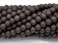 Matte Black Sandalwood Beads, 6mm (6.3mm) Round, 25 Inch, Full strand, Approx 108 Beads, Mala Beads (011732004)