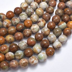 afrikanischer grüner Opal, 10 mm (10,3 mm) runde Perlen, 16 Zoll, voller Strang, ca. 39 Perlen, Loch 1 mm, A Qualität (104054005)