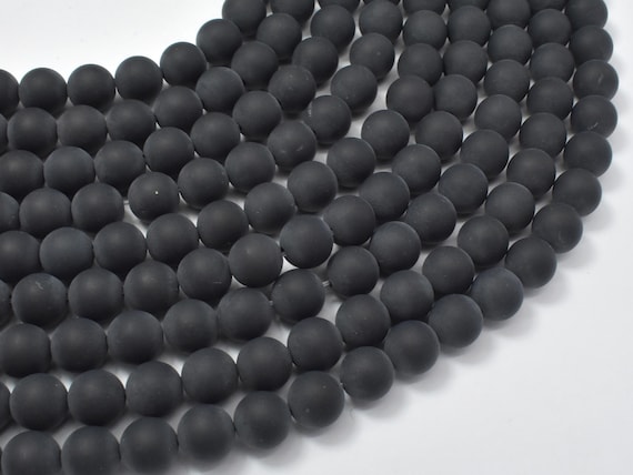 Matte Black Onyx 8mm Round Beads, 15.5 Inch, Full strand, Approx. 48 beads, Hole 1mm, A quality (140054014)