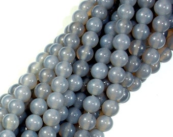 Gray Agate Beads, 6mm, Round Beads, 15.5 Inch, Full strand, Approx 64 beads, Hole 1 mm, A+ quality (241054002)