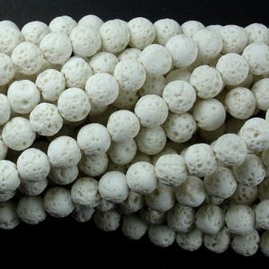 White Lava Beads, 6mm, Round Beads, 15.5 Inch, Full strand, Approx 64 beads, Hole 1mm, A quality (300054043)
