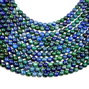 Azurite Malachite Beads, Round, 6mm 6.5mm, 15.5 Inch, Full strand, Approx 60 beads, Hole 1mm, A quality 129054004 image 2