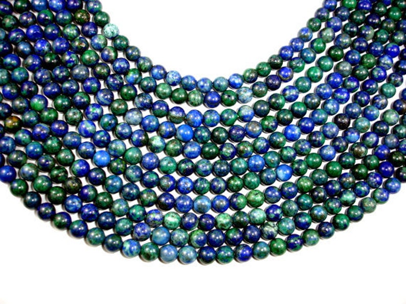 Azurite Malachite Beads, Round, 6mm 6.5mm, 15.5 Inch, Full strand, Approx 60 beads, Hole 1mm, A quality 129054004 image 2