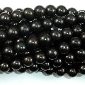 Black Sandalwood Beads, 10mm Round Beads, 42 Inch, Full strand, Approx 108 Beads, Hole 1.2mm, Mala Beads (011732003)