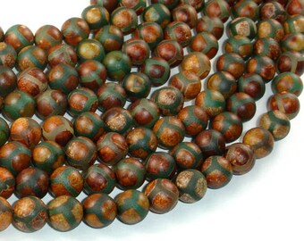 9.8mm 10mm 14 Inch 122054261 Crackle Tibetan Agate Full strand Round Beads Hole 1.2mm Approx 38 beads