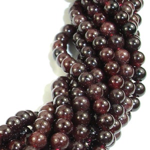 Red Garnet Beads, 4mm-4.7mm Round Beads, 15.5 Inch, Full strand, Approx 85-100 beads, Hole 0.8 mm, (370054018)
