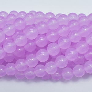 Jade - Lavender, 8mm Round Beads, 15 Inch, Full strand, Approx. 48 beads, Hole 1mm (211054221)