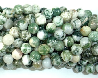 Tree Agate Beads, Round, 8 mm(8.5mm), 15 Inch, Full strand, Approx 46 beads, Hole 1 mm (428054002)