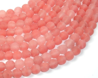 Matte Cherry Quartz 8mm (8.5mm) Round Beads, 15 Inch, Full strand, Approx. 46 beads, Hole 1mm (188054011)