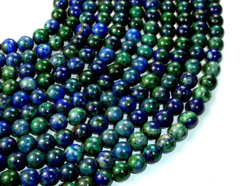 Azurite Malachite Beads, Round, 6mm 6.5mm, 15.5 Inch, Full strand, Approx 60 beads, Hole 1mm, A quality 129054004 image 1