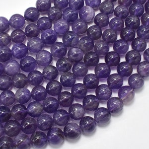 Amethyst 8mm Round Beads, 15.5 Inch, Full strand, Approx. 45-48 beads, Hole 1mm (115054021)