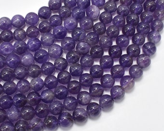 Amethyst 8mm Round Beads, 15.5 Inch, Full strand, Approx. 45-48 beads, Hole 1mm (115054021)